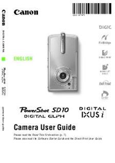 Canon Digital Ixus i manual. Camera Instructions.